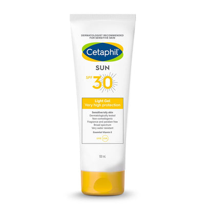 Cetaphil Sun Spf 30 Sunscreen Gel, White, Hydrate & Nourish With Chemical Free Sun Protection,100 ml - red