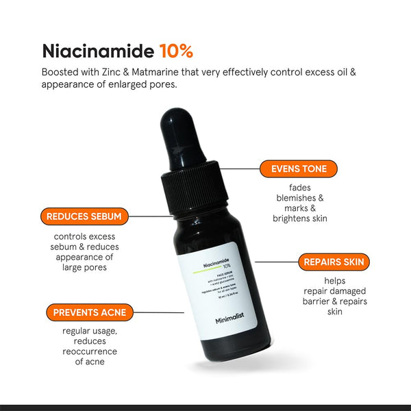 Minimalist Niacinamide 10% Serum with Zinc + B5 Moisturizer | Acne Marks Reduction, Oil Control, Hydration & Skin Barrier Repair Skincare Combo for Oily & Acne-Prone Skin image 2
