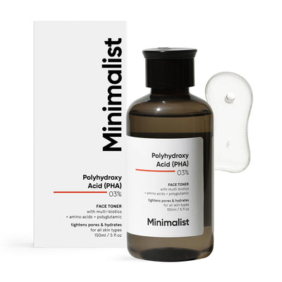 Minimalist Anti Acne PHA 3% Face Toner for Oily Skin | Pore Tightening & Mild Exfoliation For All Skin | Alcohol Free Hydrating Face Toner For Glowing Skin | 150 ml - red