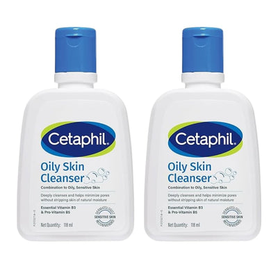 Cetaphil Oily Skin Cleanser, Daily Face Wash for Oily and Acne Prone Skin, Gentle Foaming, 125ml, Pack of 2 - Default Title