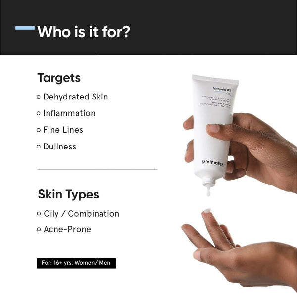 Minimalist Vitamin B5 10% Oil-Free Moisturizer for Face, Lightweight Gel Moisturizer for Oily & Combination Skin, Barrier Repair Face Cream with Glycerine 100gm image 2