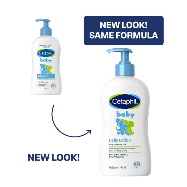 Cetaphil Baby Daily Lotion, Suitable for baby’s delicate skin, Shea Butter and Vit E, Dermatologist Tested and Pediatrician Recommended, 400 ml image 2