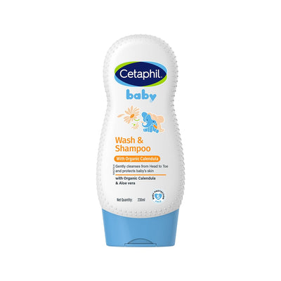 Cetaphil Baby Wash & Shampoo with Organic Calendula 230 ml | Gentle Daily Cleanser for Newborns & Babies | Hypoallergenic, Dermatologist Tested, Paraben-Free - Default Title