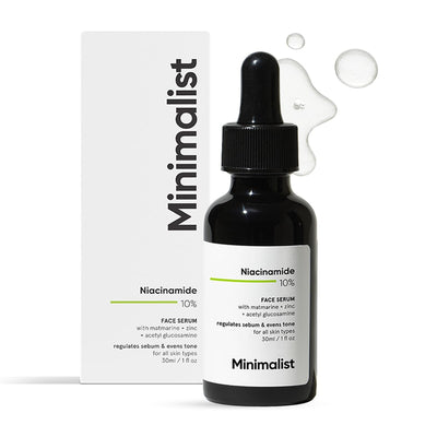 Minimalist 10% Niacinamide Serum with Zinc – Reduces Acne Marks, Controls Oil & Minimizes Pores | Vitamin B3 for Blemish-Free, Clear Skin | For Oily & Acne-Prone Skin (30 ml) - red