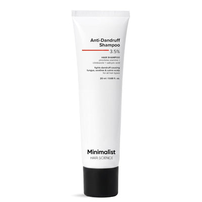 Minimalist Anti-Dandruff Shampoo | 2% Salicylic Acid, Climbazole & Piroctone Olamine | Reduces Flakes & Itchy Scalp | Sulphate-Free | Fragrance-Free | 20 ml - red
