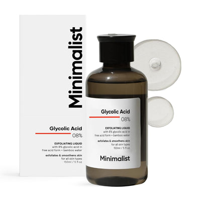 Minimalist 8% Glycolic Acid Toner For Glowing Skin | Multi-functional Exfoliating Toner With Bamboo Water for Body, Face, Underarms & Scalp | For Women & Men | 150 ml - Default Title