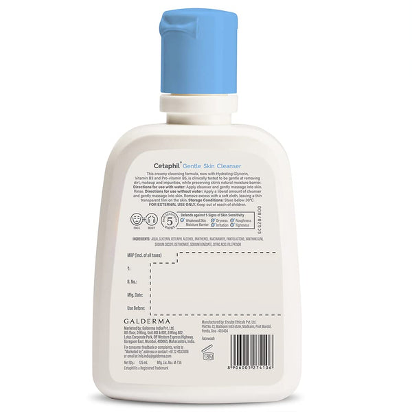 Cetaphil Face Wash Gentle Skin Cleanser for Dry to Normal, Sensitive Skin, 125 ml Hydrating Face Wash with Niacinamide, Vitamin B5 (Pack of 2) image 2