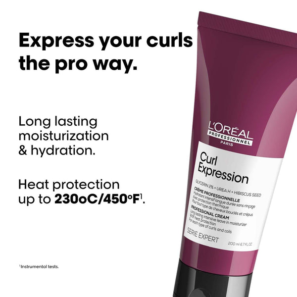 L'Oréal Professionnel Curl Expression Long Lasting Intensive Moisturizing curl cream 200 ml| Intensely moisturizes the dehydrated curls for silky-smooth Hair | With Glycerin, Urea H & Hibiscus seed. image 2