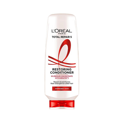 L'Oreal Paris Total Repair 5 Conditioner For Damaged and Weak Hair Powered by Keratin XS Technology,175ml - red