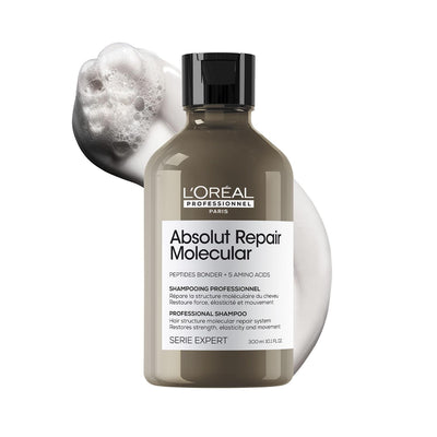 L'Oréal Professionnel Absolut Repair Molecular Sulfate-Free Deep Repairing Shampoo for Damaged Hair - red