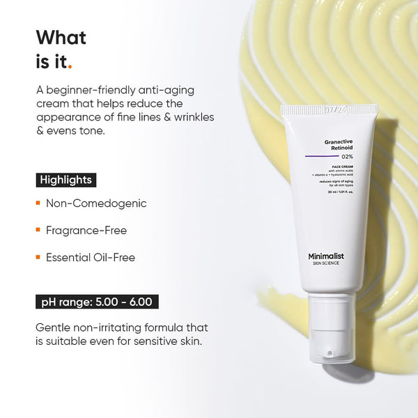 Minimalist 2% Retinoid Anti Ageing Night Cream for Wrinkles & Fine Lines | With Retinol Derivative For Sensitive Skin image 2