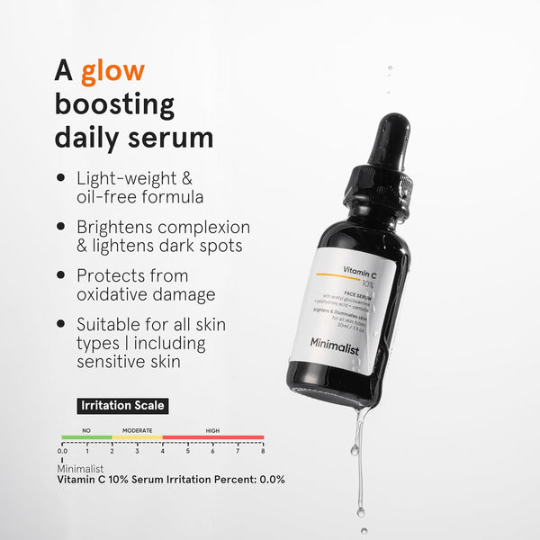 Minimalist Niacinamide 10% + Vitamin C 10% Face Serum Bundle | Acne Marks, Dark Spots, Oil Control & Brightening | For Oily & Acne Prone Skin | 30ml + 30ml image 2