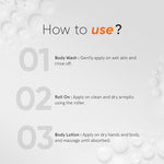 Minimalist Body Care Kit | 2% Salicylic Acid Body Wash + Underarm Roll-On + Niacinamide 5% Body Lotion | Ideal for Body Acne & Bumpy Skin, Hydration & Barrier Repair, Odor & Darkness | For Women & Men image 7 — view 7