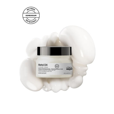 L’Oréal Professionnel Metal DX Anti-Deposit Protector Hair Mask - 250ml | Professional Mask for Less Breakage, Get Strong & Shiny Hair | With Glicoamine | For Men & Women (Pack of 2) - red