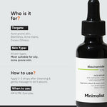 Minimalist Oil Control & Barrier Repair Combo | 10% Niacinamide Face Serum with Zinc 30ml + 10% Vitamin B5 Oil-Free Gel Moisturizer 50g | For Oily & Acne-Prone Skin image 8 — view 8