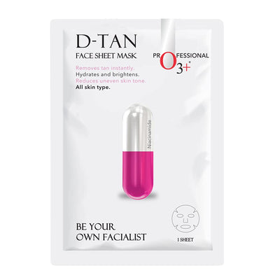 O3+ Facialist Dtan Face Sheet Mask With Niacinamide reduced dark spots, acne scars, and discoloration while giving ultimate brightening (30g) - red