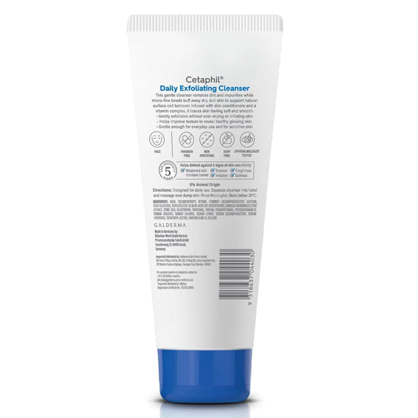 Cetaphil Face Wash Daily Exfoliating Cleanser For All Skin Types, 178ml Exfoliating Face Scrub With Vitamin E, B5 & Bamboo Extract image 2