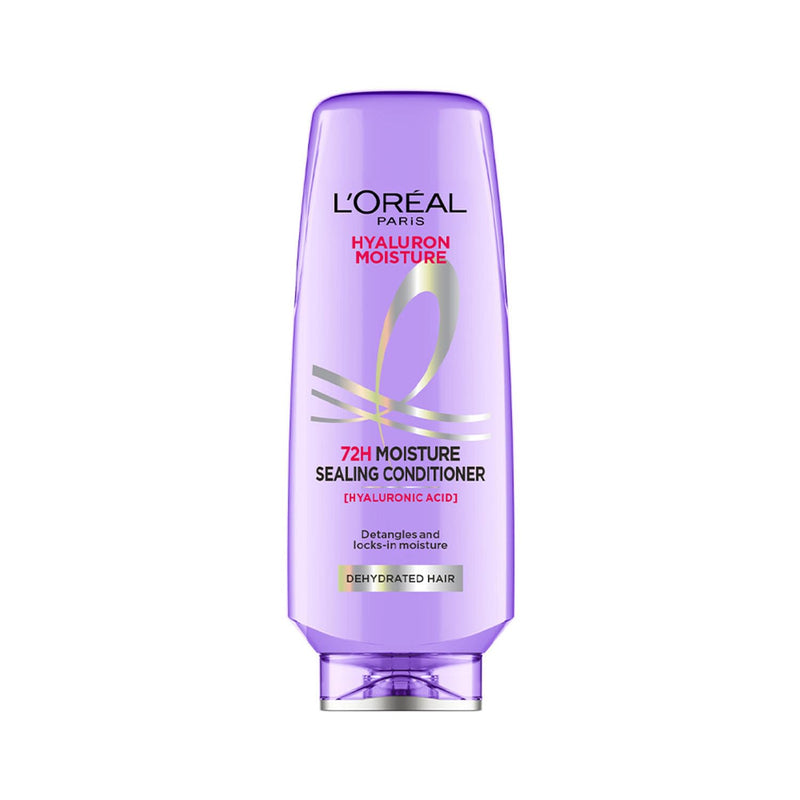 L'Oreal Paris Fresh Hyaluron Moisture 72HR Moisture Sealing Conditioner Powered By Hyaluronic Acid, For Frizz-Free, Hydrated And Bouncy Hair Full Of Life For All Hair Types | 175 Millilitres - red