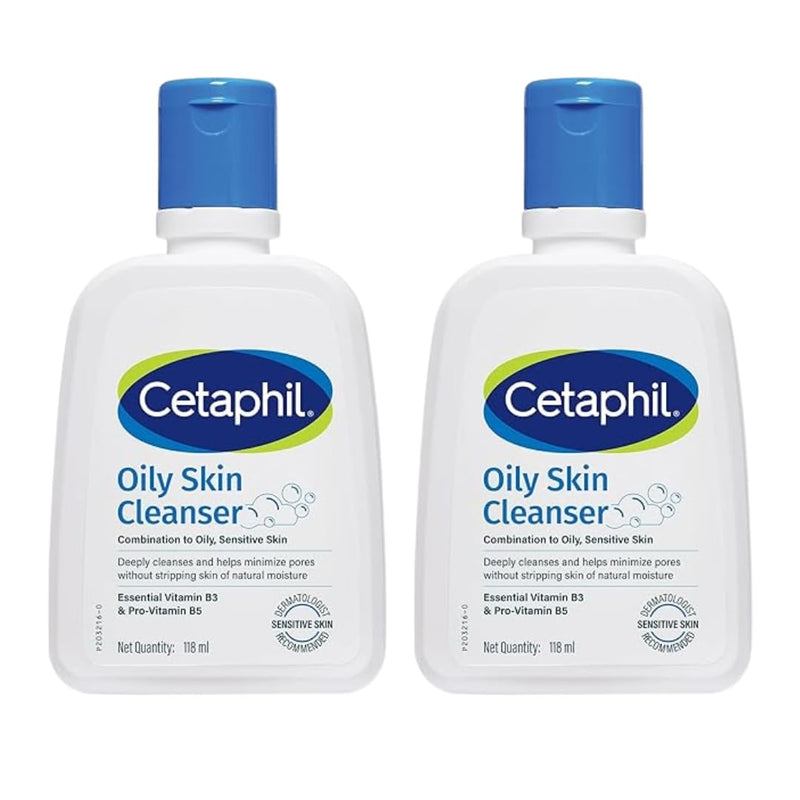 Cetaphil Oily Skin Cleanser, Daily Face Wash for Oily and Acne Prone Skin, Gentle Foaming, 125ml, Pack of 2 - Default Title