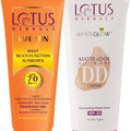 LOTUS HERBALS Safe Sun Combo (Daily Multi-Function Sunblock SPF 70_30ml + Matte Look All in One DD Crème SPF 20_50 gm) (2 Items in the set)