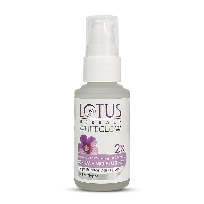 Lotus Herbals WhiteGlow Intensive Skin Whitening & Brightening Serum + Moisturiser | Reduce Dark Spots & Dullness | Face Serum For Women And Men | For All Skin Types | 30ml - red