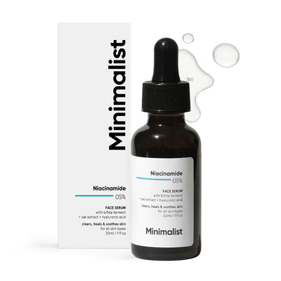 Minimalist Niacinamide 5% Serum with Hyaluronic Acid – Reduces Dark Spots, Controls Oil, Minimizes Pores, Strengthens Skin Barrier, Hydrating Daily Vitamin B3 Serum for All Skin Types (30 ml) - red