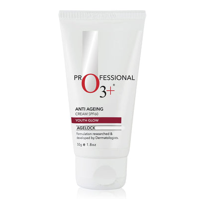 O3+ Anti Ageing Day Cream SPF 60 for Daily Use with Broad Spectrum UVA & UVB Protection, Fights Signs of Ageing, Reduces Fine Lines, Wrinkles & Sun Damage, Suitable for All Skin Types – 50 g - green