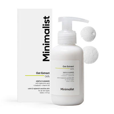 Minimalist Gentle Face Wash With 6% Oat Extract & Hyaluronic Acid For Sensitive Skin (Dry to Normal) | Sulphate Free | Non-Drying | Fragrance Free | Gentle Cleanser (120 ML) - red