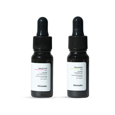 Minimalist Acne Control Duo Mini : Salicylic Acid + Niacinamide Serum - black