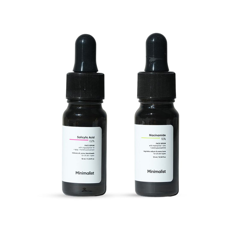 Minimalist Acne Control Duo Mini : Salicylic Acid + Niacinamide Serum - black