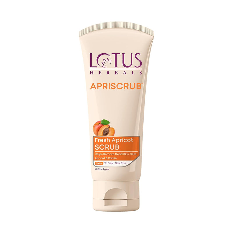 Lotus Herbals Apriscrub Fresh Apricot Scrub | Natural Exfoliating Face Scrub | Chemical Free | For All Skin Types | 180g - black
