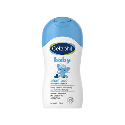Cetaphil Baby Tear-Free Shampoo with Natural Chamomile & Aloe Vera 200 ml | Gentle Daily Cleanser for Newborns & Babies from Day 1 | pH Balanced, Hypoallergenic, Soap & Paraben Free - red