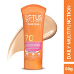 Lotus Herbals Sunscreen Daily Multi Function Sunscreen SPF 70 PA+++ | Carrot and Avocado | Preservative Free | Oil Free | Suitable For All Skin Types | For Women and Men | 60 g image 2 — view 2