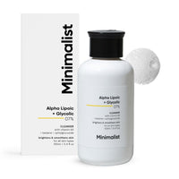 Minimalist 7% ALA + Glycolic Brightening Face Wash | Cleanser with ALA For Glowing Skin, AHA for Exfoliation and Vitamin B5 For Hydration | Sulphate-free | Fragrance-free | For Women & Men | 100 ml