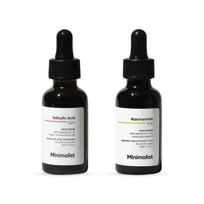 Minimalist Acne Control Duo: Salicylic Acid + Niacinamide Serum - black