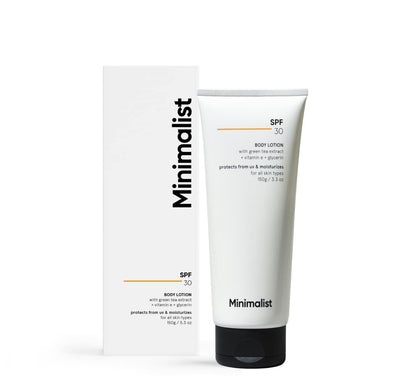 Minimalist SPF 30 Body Sunscreen, UVA & UVB Protection | Nourishing Lotion | Broad Spectrum PA+++ Sunscreen for All Skin Types | For Men & Women | 150 g - green