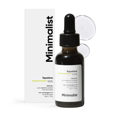 Minimalist Squalane 100% (Plant Derived) Super-Lightweight Face Oil | Improves Skin Hydration, Provides light Moisturization & Reduces Fine Lines | 30 ml - red