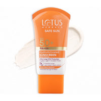 Lotus Herbals Safe Sun HydroActivated Sunscreen SPF 50+ PA+++ | 2X Protection from Sun and Tan | In-Vivo Tested | No White Cast | 10-Hr Water Resistant | for Women and Men | All Skin Types | 50ml