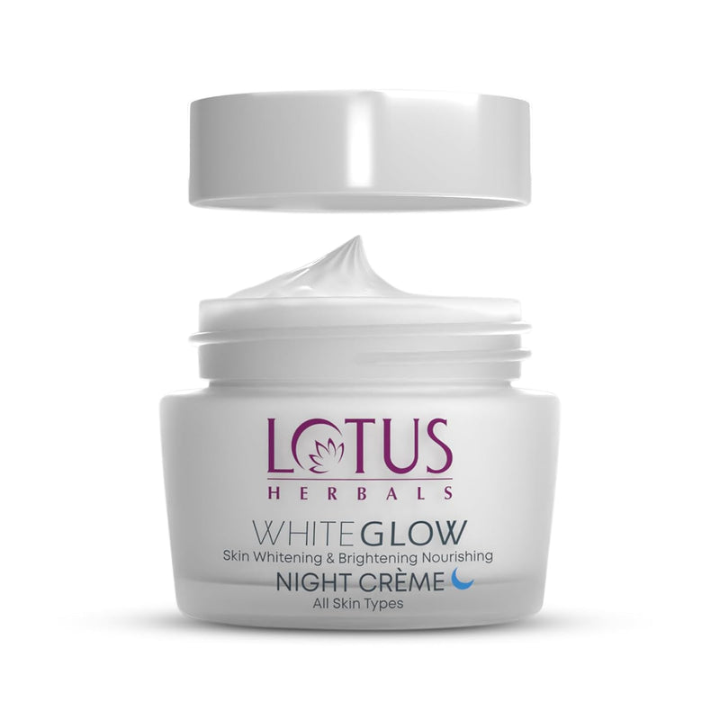Lotus Herbals WhiteGlow Skin Whitening & Brightening Nourishing Night Creme | Reduces Dark Spots & Dullness | Overnight Hydration & Skin Renewal | Paraben-Free | For Women & Men | All Skin Types | 40g - red