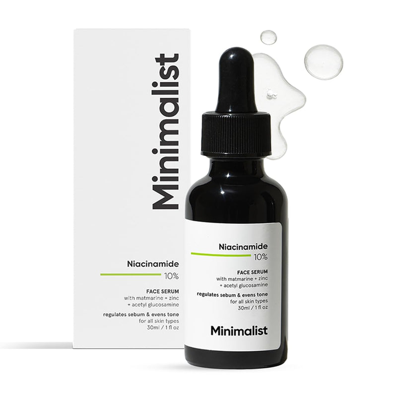 Minimalist 10% Niacinamide Serum with Zinc – Reduces Acne Marks, Controls Oil & Minimizes Pores | Vitamin B3 for Blemish-Free, Clear Skin | For Oily & Acne-Prone Skin (30 ml) - red