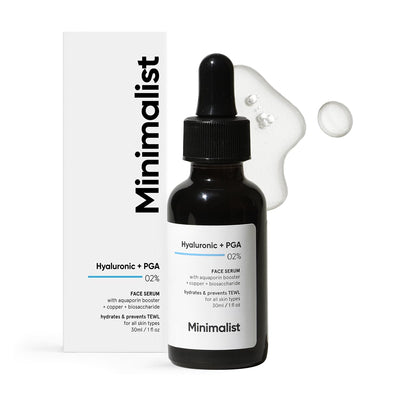 Minimalist 2% Hyaluronic Acid + PGA Serum for Intense Hydration, Glowing Skin & Fine Lines | Daily Hydrating Face Serum For Women & Men with Dry, Normal & Oily Skin | 30 ml - red