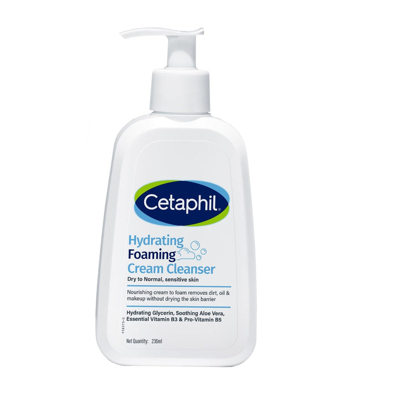 Cetaphil Hydrating foaming Face Wash, Cream to Foam Cleanser 236ml | Niacinamide, Pro-Vitamin B5 & and Aloe for Gentle Cleansing - Default Title