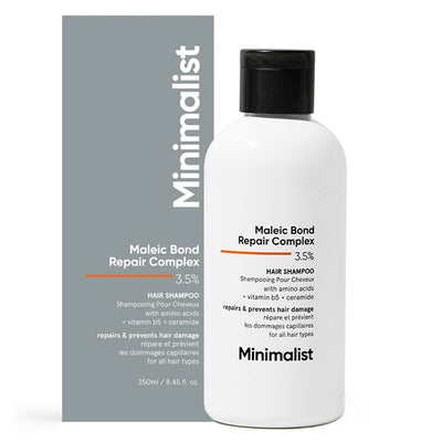 Minimalist Bond Repair Shampoo for Damaged & Chemically Treated Hair | Maleic Acid + Amino Acids + Ceramides | Strengthens Hair, Reduces Breakage | Sulfate-Free Repair Care | 250 ml - red