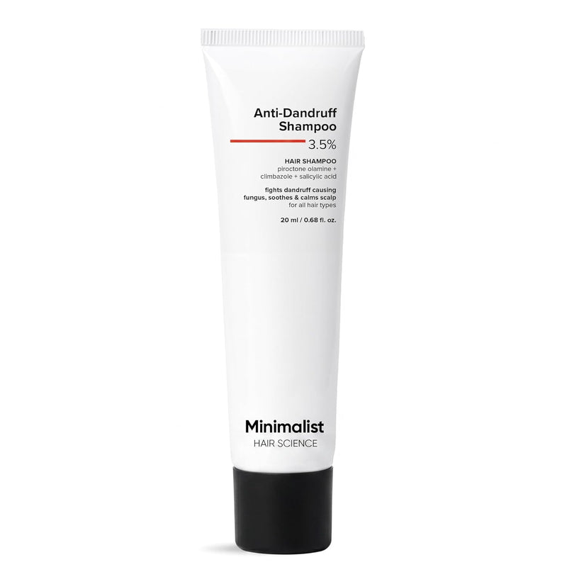Minimalist Anti-Dandruff Shampoo | 2% Salicylic Acid, Climbazole & Piroctone Olamine | Reduces Flakes & Itchy Scalp | Sulphate-Free | Fragrance-Free | 20 ml - red