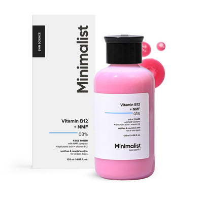 Minimalist Vitamin B12 + Hyaluronic Face Toner – Deep Hydration & Barrier Repair, Panthenol & Natural Moisturising Factors, Lightweight Formula for All Skin Types, 120 ml - red