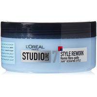 L'Oréal Paris Studio Line Style Rework Fibre Putty Hair Clay Level 7 – Strong Hold Matte Finish Texturizing Hair Wax for Men, 24H Reshaping Styling Putty, Professional Hair Styling Clay, 150ml (Pack of 2)