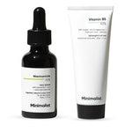 Minimalist Oil Control & Barrier Repair Combo | 10% Niacinamide Face Serum with Zinc 30ml + 10% Vitamin B5 Oil-Free Gel Moisturizer 50g | For Oily & Acne-Prone Skin - Default Title — view 1