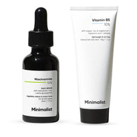 Minimalist Oil Control & Barrier Repair Combo | 10% Niacinamide Face Serum with Zinc 30ml + 10% Vitamin B5 Oil-Free Gel Moisturizer 50g | For Oily & Acne-Prone Skin