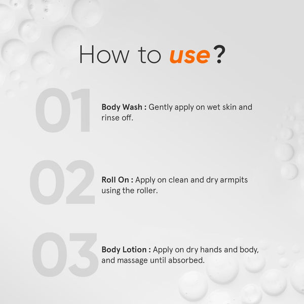 Minimalist Body Care Kit | 2% Salicylic Acid Body Wash + Underarm Roll-On + Niacinamide 5% Body Lotion | Ideal for Body Acne & Bumpy Skin, Hydration & Barrier Repair, Odor & Darkness | For Women & Men image 2