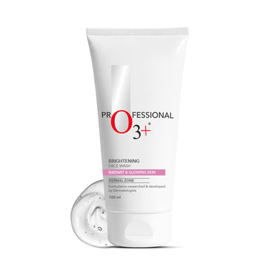 O3+ Brightening Face Wash with Cucumber and Aloe Vera Extracts, Gentle Daily Cleanser for Sensitive and All Skin Types, Deep Cleansing Formula That Maintains Natural Moisture Balance, 100 ml - red